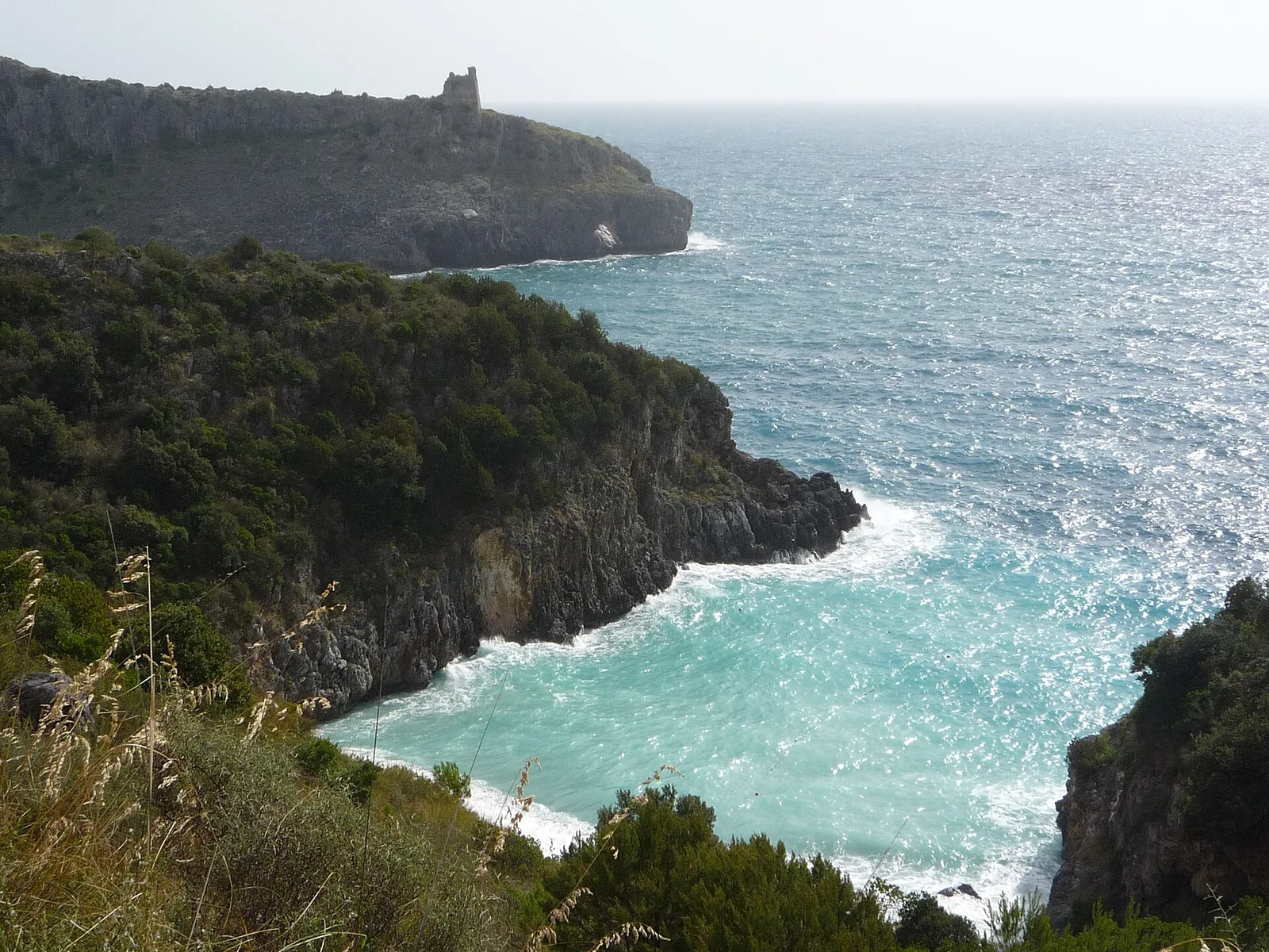 Paesaggio costiero del Cilento nel parco nazionale