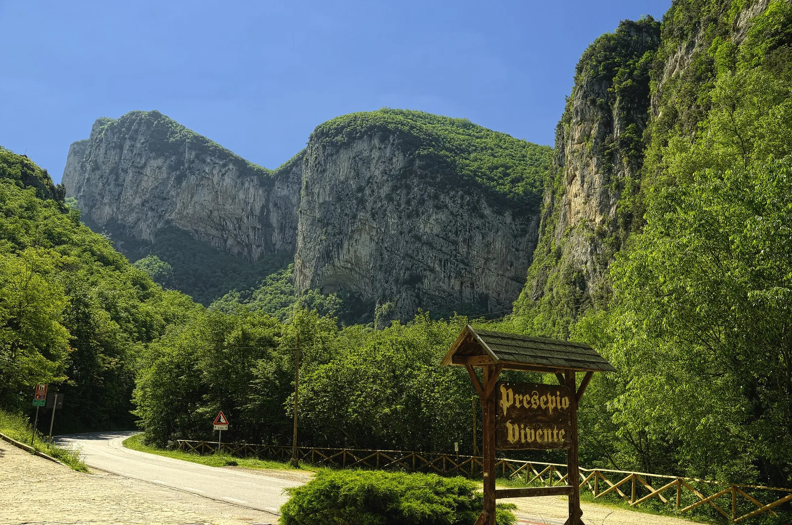 Pareti boscate della Gola di Frasassi nelle Marche