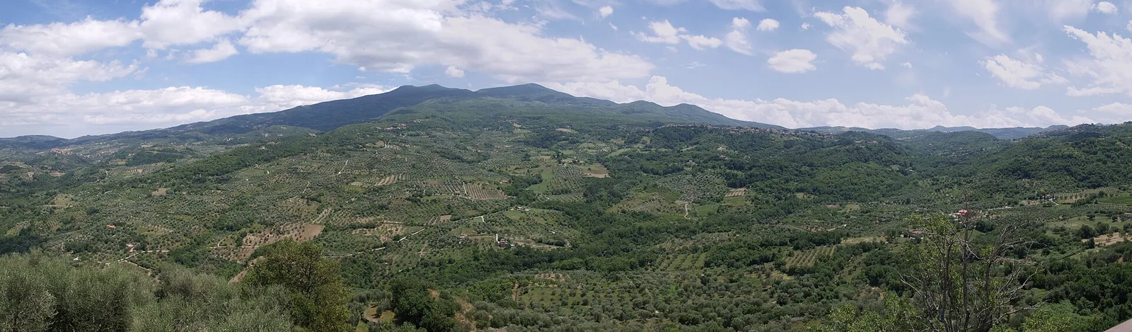 Profilo boscoso del Monte Amiata in Toscana