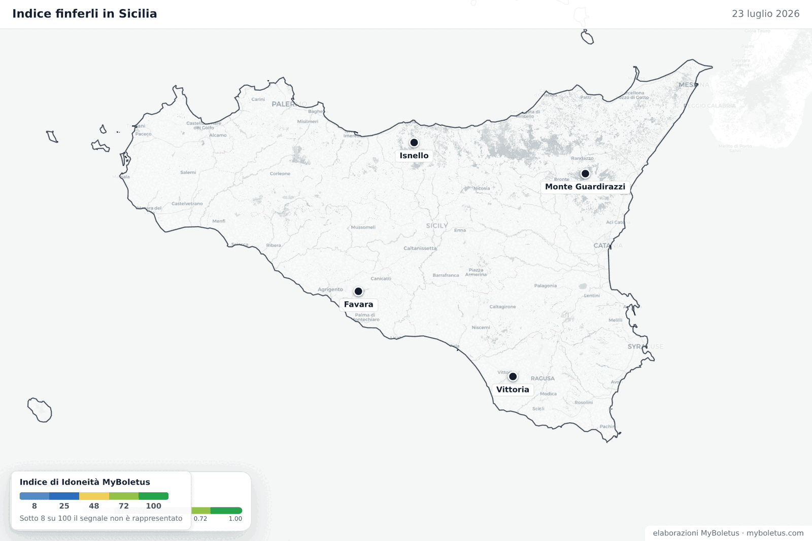 Indice finferli in Sicilia — 23 luglio 2026
